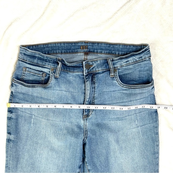 Kut From The Kloth High Rise Cropped Straight Leg Medium Wash Denim Jean Sz 12 - Picture 12 of 16